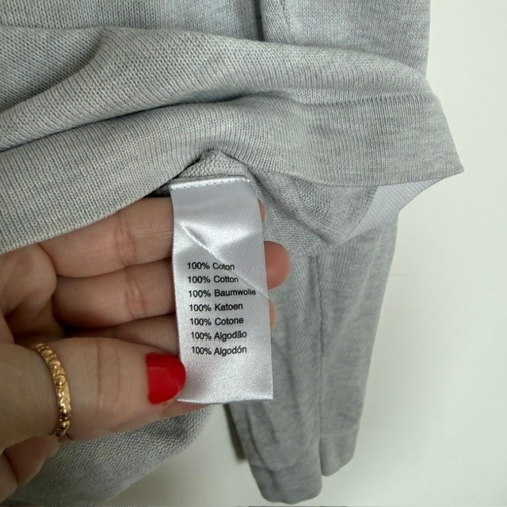 Lacoste Quarter Zip Cotton Sweater XL Size 6 Grey Crocodile Logo Pullover - Picture 5 of 8
